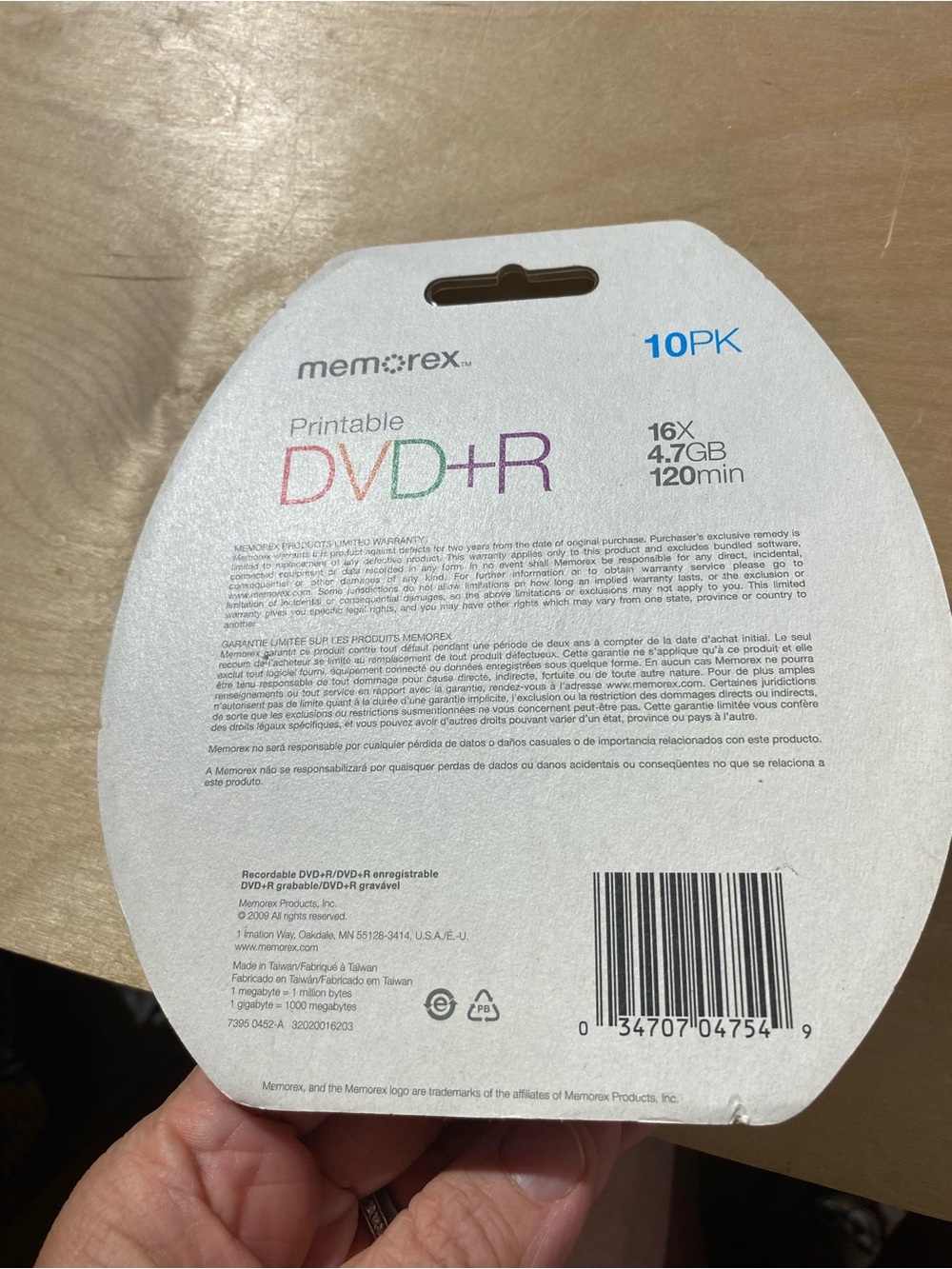Memorex Printable DVD+R 10-Pack with Bonus Black DVD Marker (SZ) - Picture 9 of 9
